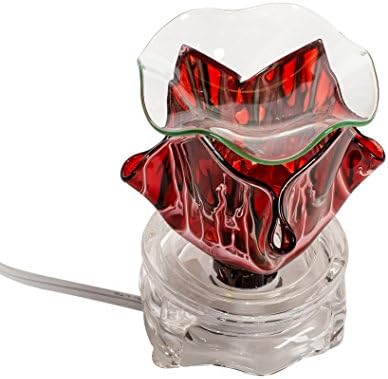 Red 3 x 4 Glass Electric Wall Plug-In Oil Burner with Dimmer Switch
