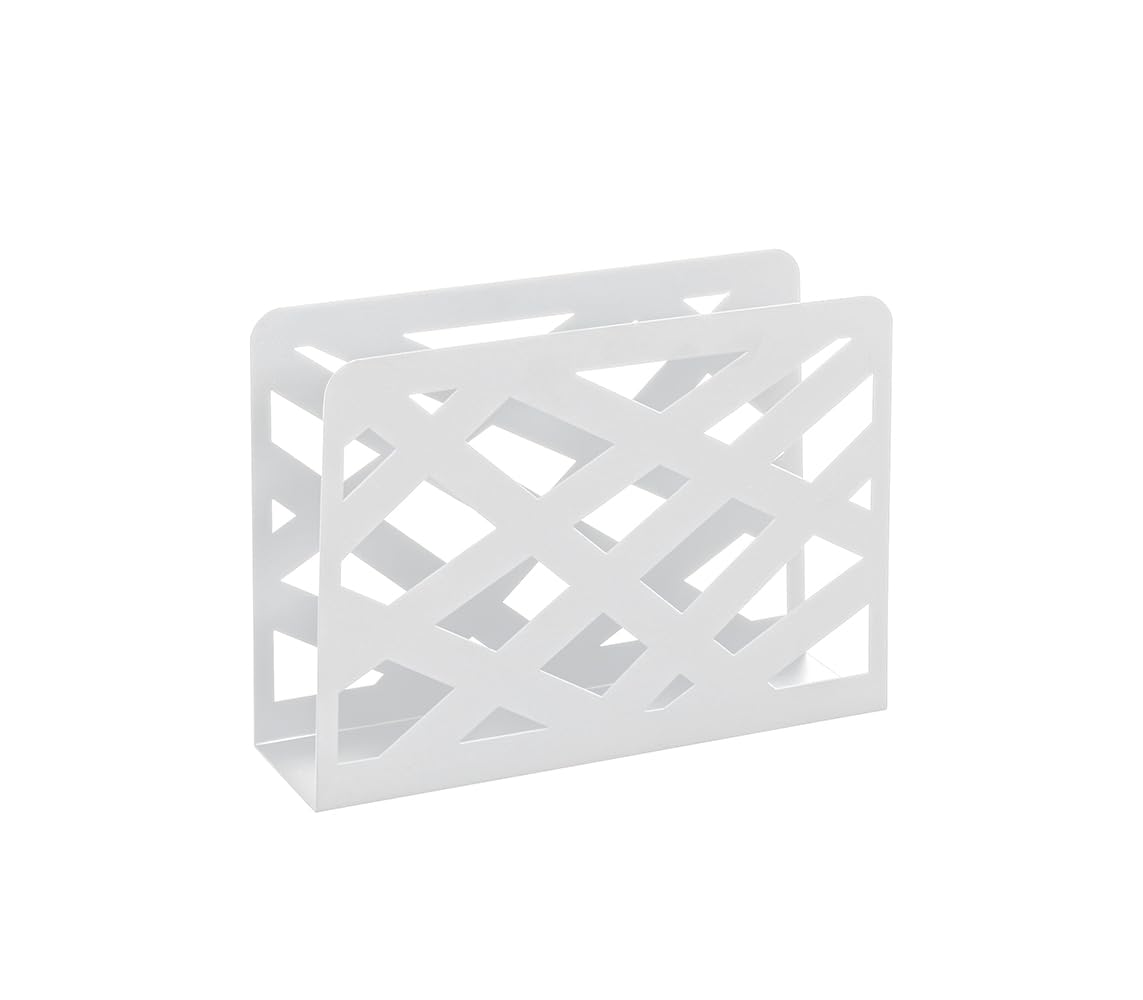 HAKU Magazine Rack White, Metal - Dim.: W 35 cm X H 26 cm X D 10 cm, Style: Modern