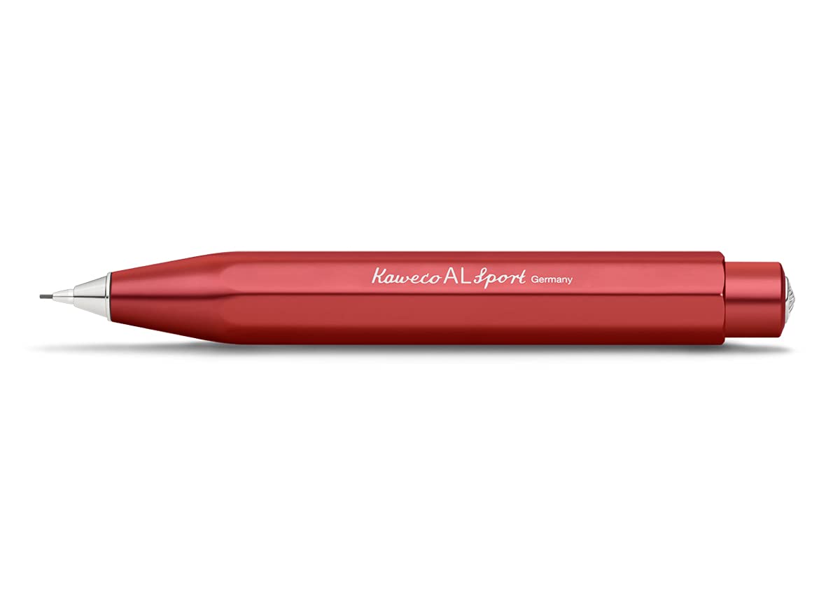 Kaweco AL SPORT Mechanical Pencil Deep Red 0.7mm HB I Exclusive Mechanical Pencil with 0.7 mm Lead Refill I Aluminium Pencil 10.5 cm
