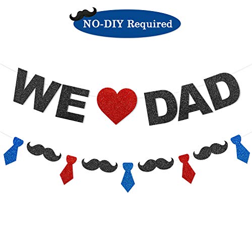 Glitter We Love Dad Banner Red Navy Blue Black 2019 Father S Day