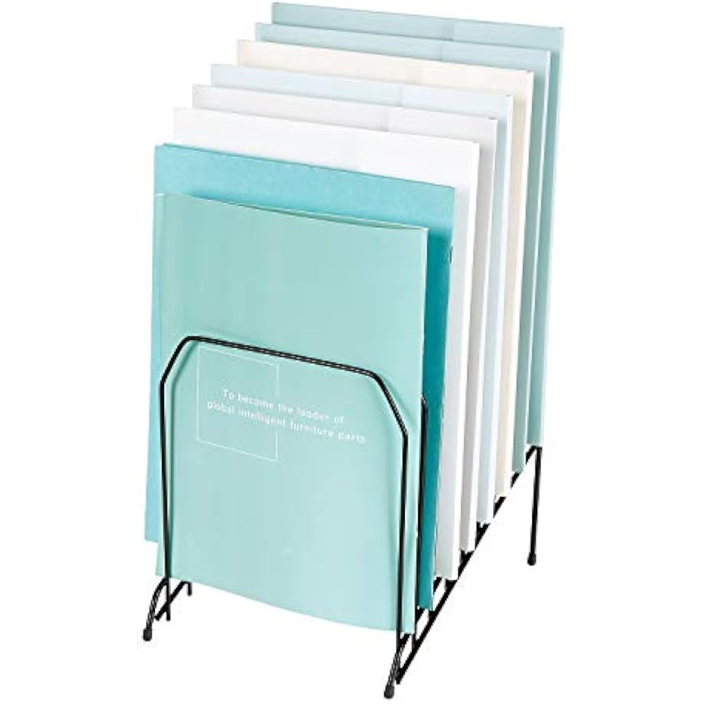 8 Section Incline Sorter, Multi Step Wire File Desktop Organizer Black