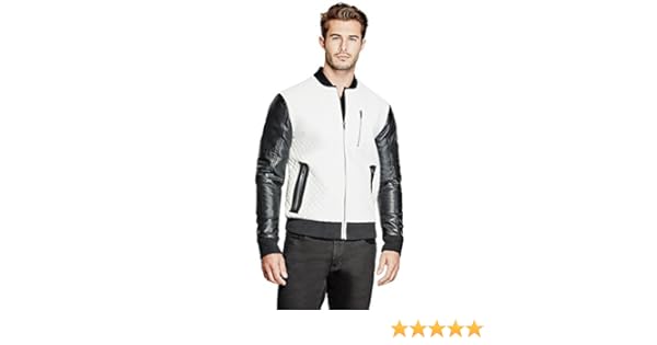 guess jake quilted bomber jacket