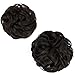 REECHO Women’s Thick 2PCS Hair Scrunchies Made of Hair Curly Wavy Updo Hair Bun Extensions Messy Hairpieces – Black Brownthumb 1
