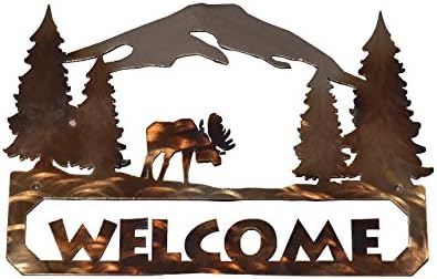 Moose Metal Welcome Sign