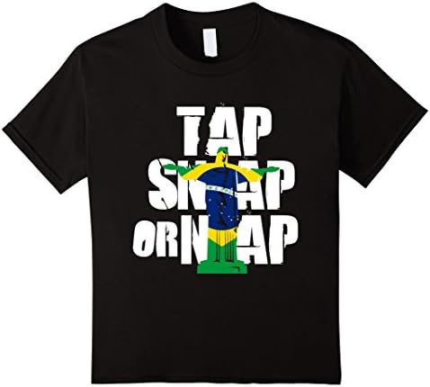 Kids TAP SNAP OR NAP BRAZIL BJJ T-SHIRT 12 Black