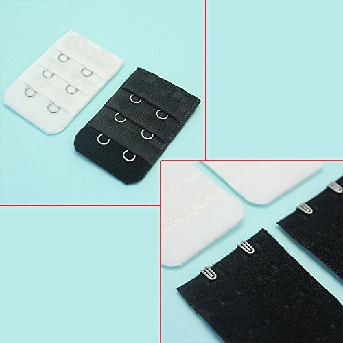 10x Bra Extender Strap Replacement 2 Hooks Row Black White Color Women Ladies - Thumbnail 5