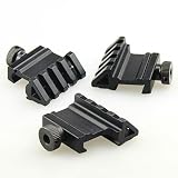 TACFUN 3 PCS Tactical 45 Degree Angle Offset 20mm Weaver Rail Mount Picatinny 4 Slot