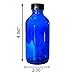 GBO GLASSBOTTLEOUTLET.COM (Pack of 12) 4 oz. Cobalt Blue Boston Round with Black Poly Cone Cap