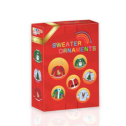 Kiddokids 6 DIY Ugly Sweater Christmas Tree Ornament Holiday Craft Kit for Kids Gift Toys Stuffers - Thumbnail 4