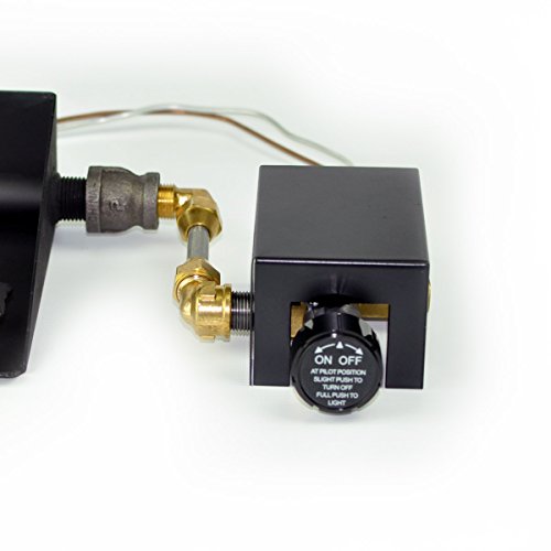 Dreffco Gas Safety Pilot Kit - Vented Gas Log Fireplace Safety Pilot Kit for Liquid Propane - 90000 BTU Output, Includes Non-Whistle Flex Line (Burner Not Included)