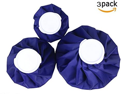 Ice Bag-ProttyLife Hot And Cold Reusable Ice Bag,Relief Heat Pack Sports Injury Reusable First Aid for Knee Head Leg,3 Pack[6", 9" &amp;11" ] (Blue)