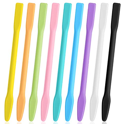 Gartful 9PCS Colored Silicone Stir Sticks, Reusable Epoxy Resin Stir Sticks, for Resin Mixing, Paint, Making Glitter Tumblers Cups, Arts, Crafts, Facial Mask Stirring Rods, 9 Colors