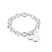 HMILYDYK Fashion Jewelry Mickey Mouse 925 Sterling Silver Plated Couple Bangle Bracelet for Women Lady Girls
