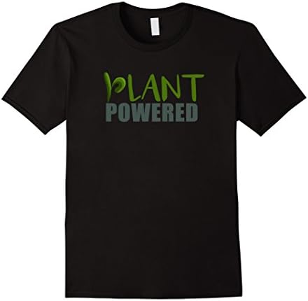 Mens Plant Powered T-Shirt for Vegans and Vegetarians Small Black