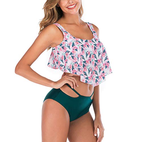 image for Emimarol Women High Waisted Swimsuits for Women 2PC Tummy Control Ruff