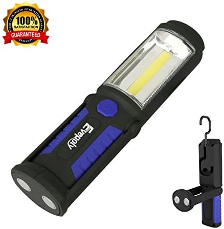 LED Work Light,Evepoly Rechargeable Portable Magnetic Ultra Bright Cob Work Light,180° Beam Angle Flood Light for Camping,Car and Truck Repair,Travelling,Home using,Blackout and Emergency …