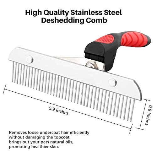 image for BOIFUN Pet Grooming Combs, Professional Dog Brushes for Loose Shedding