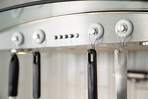Mavoro Strong Magnetic Hooks for Hanging. Up to 65 lbs. Set of 4 White Magnet Hooks Heavy Duty Magnets, Neodymium 52 Rare Earth Magnets. Rotating Swivel Style Magnet Hook for Refrigerator, Locker etc - Thumbnail 5