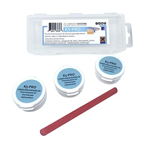 K5 PRO viscous thermal paste for thermal pad replacement 60g 3X20g pack (compatible with iPhone, Apple iMac, Sony PS4 & PS3, XBOX, Acer Aspire etc)