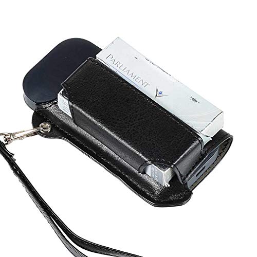 NO1ACCESSORY Black 2in1 iQOS 2.4 Plus/IQOS 2.4 Case Electronic Cigarette Protective Holder Cigar Cover iQOS 2.4 Plus/IQOS 2.4 Pu leather Case Electronic Cigarette PU Leather Carrying Case