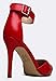 Breckelles Women Leatherette Open Toe Ankle Strap Single Band Stiletto Sandal