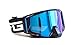 CRG Motocross ATV Dirt Bike Off Road Racing Goggles Adult T815-105 Series (Black w/Blue Strips)
