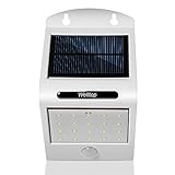 welltop Solar Lights, Solar Motion Sensor Light, 20 LEDs Brightest Wide Angle Detection Outdoor Security Wall Light for Step Driveway Path Garden Yard Lawn
