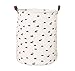 Mvchifay Large Canvas Toy Bag Round Laundry Tote Basket with Leather Handle Collapsible Gift Bag for Baby Clothes Home Decor (Mountain)