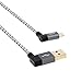 CableCreation 6.5Feet [2-Pack] 90 Degree USB 2.0 A to Micro USB B Cable, Double Angle-Dual Angled Micro USB Cable with Aluminium Case,2Meter, Space Gray