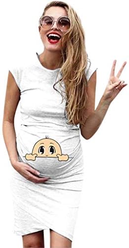 Maternity Dress,Women's Fashion Cute Baby Printed Mother Pregnant Summer Sleeveless Maternity Clothing for Women Summer Dress Sundress Women Dressing Gown Shirts Pajamas