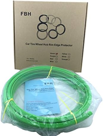 FBH Car Tire Wheel Hub Rim Edge Protector Ring Nylon Molding Trim Scratch Protection 4 pcs(Green)