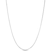 ARGENTO REALE 1MM- 2MM Sterling Silver Round Snake Chain Necklace- Solid Sterling Silver Italian Chain For Pendants, Flexible 925 Snake Chain, 16-30 Lobster Clasp (40.00, 1MM)