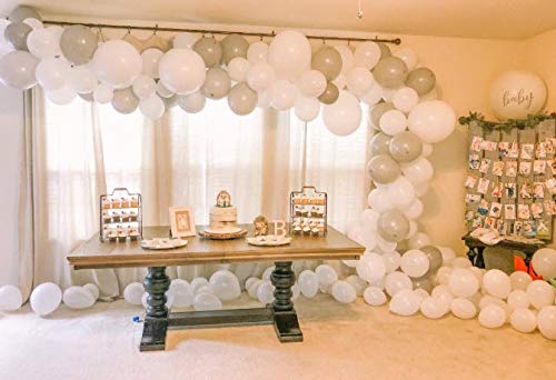 Big White and Gold Balloon Garland Arch Kit - Perfect Ballons for Baby or Wedding Shower Party Decorations - Giant White and Gold Baloon Arch Kits Wall