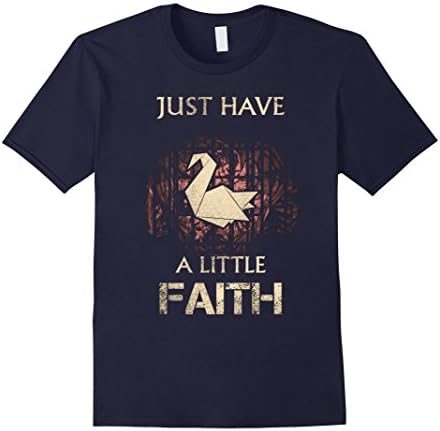 Mens Just Have A Little Faith Tee Shirt Medium Navy