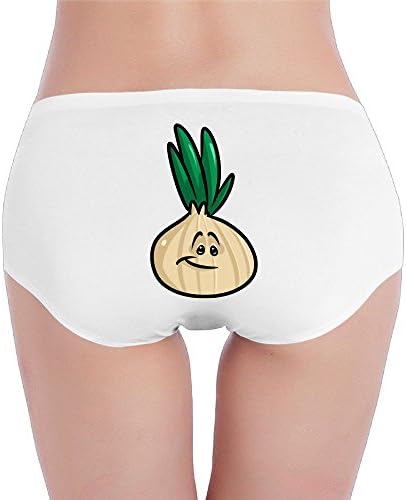 Ward Smith Women's Cebolla Cartoon Low-Rise Cotton Bikini Brief Seamless Panties Underwear XL White
