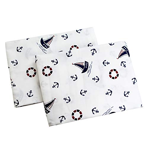 Brandream White Nautical Pillow Cases Set of 2 Standard Size 100