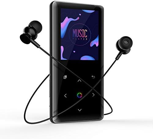 MP3 Player with Bluetooth, Wiwoo 32GB Lossless MP3 Music Player with Touch Buttons FM Radio Voice Recoder Video Play, Sports Metal MP3 Player for Running Surpport Up to 128GB