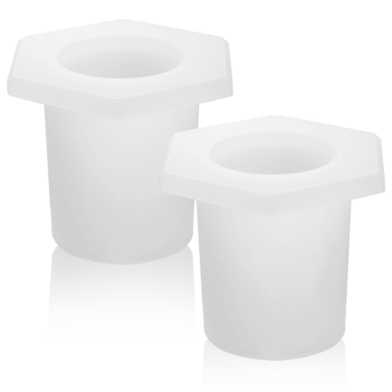 LUTER 2pcs Patio Table Umbrella Ring - Cone Wedge Shaped Anti-Skidding Silicone Hole Insert for 1.5" Pool Adapters, 2-2.5" Table Holes (White)