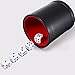 Hestya Bundle of 2 PU Leather Dice Cup Set with 10 Dot Dices for Playing Games (Black)