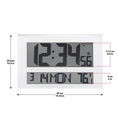 image for Marathon Commercial Grade Jumbo Atomic Wall Clock with 6 Time Zones, I