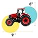 Boley Red Farm Tractor Toy - Farm Tractor Car with Hay Bales and Barn Gates - Lights Up and Makes Sounds