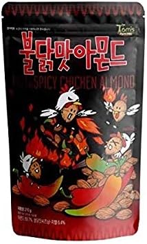 Gilim Tom's Farm Korean Seasoned Almonds Buldak(Hot&Spicy Chicken) Flavor (210g) x 2 Pack