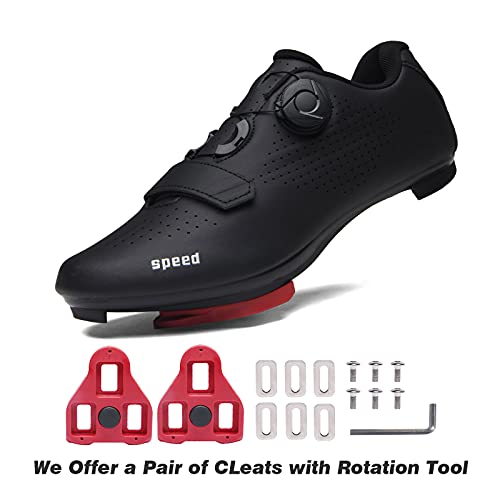 Men’s Cycling Shoes with Delta Cleat Set, Road Bike Shoes Compatible with Look Delta/SPD/SPDSL