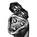 RUNWE Rs980 Electric Rotary Shaver Rechargeable Cordless Razor with Beard Trimmer for Men Wet and Dry Shaving, Charcoal Grey