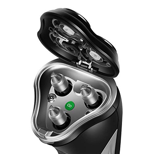 RUNWE Rs980 Electric Rotary Shaver Rechargeable Cordless Razor with Beard Trimmer for Men Wet and Dry Shaving