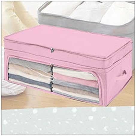 EVA Visible Bamboo Charcoal Clothes Storage Case Box Holder Bags Clothes Organizer Under Bed Organizer (69L, Pink)