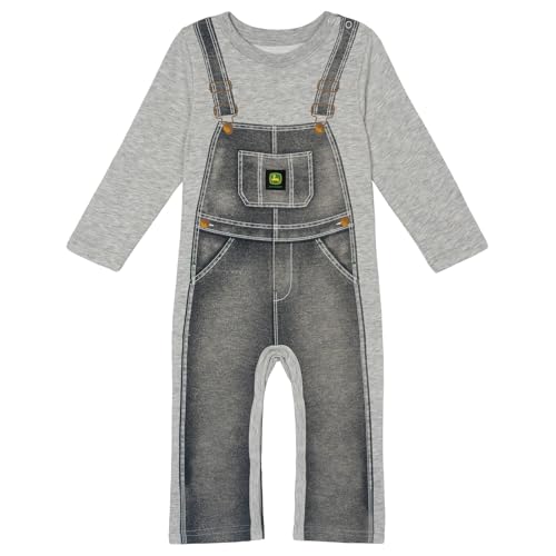 John Deere Baby Boys' French Terry Snap Closure One Piece Outfit Denim Heather Gray 0-3 Months at Amazon
