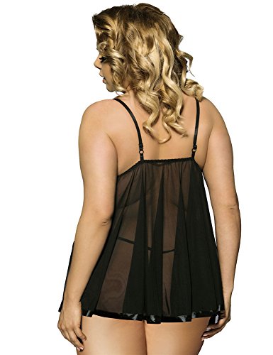 PrettyBash-Babydoll-Lingerie-Set-with-Sequin-Detail-and-G-String-Regular-or-Plus-Size-Women