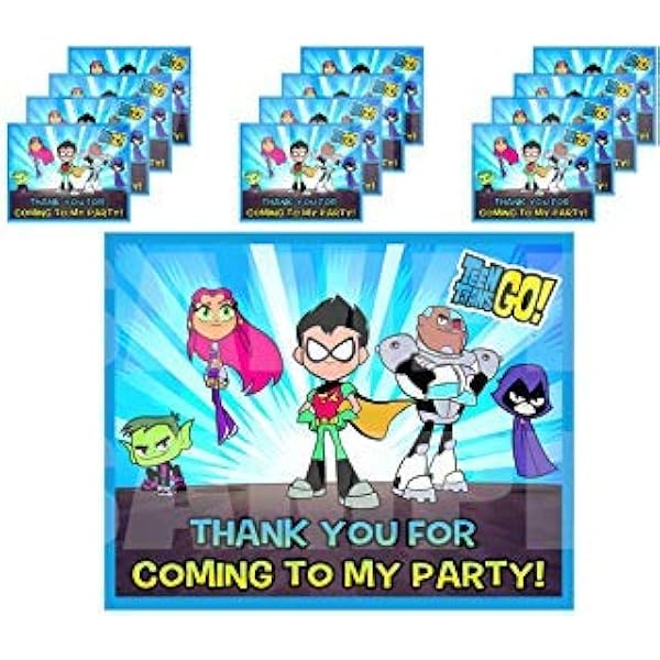 Amazon Com Teen Titans Go Stickers Party Favors Supplies Decorations Gift Bag Label Stickers Only 3 75 X 4 75 12 Pcs Robin Starfire Cyborg Raven Beast Boy Super Heroes Toys Games