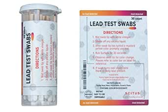 SCITUS know, understand Lead Test Kit with 30 Testing Swabs Rapid Test Results in 30 Seconds Just Dip in White Vinegar to Use Lead Testing Kits for Home Use, Suitable for All Painted Surfaces